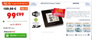 Vente Flash CDiscount Archos 8 99€