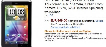 HTC Flyer à 669€ sur Amazon.de