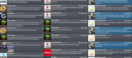 L'écran d'accueil de Plume pour tablettes android