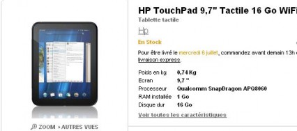 La tablette HP TouchPad disponible en France à partir de 479€