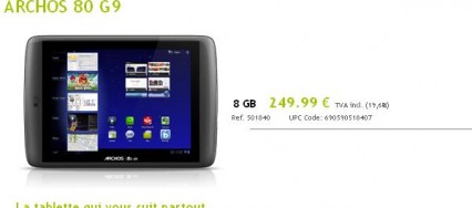 La tablette Archos 80 Gen9 8Go (vraiment) disponible pour 249,99 €