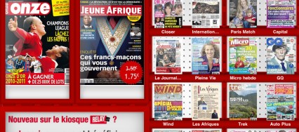 Capture de l'accueil du kiosque Relay sur iPad