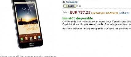 Le Samsung Galaxy Note en pré commande (mais cher !) chez Amazon.fr