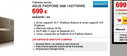 Asus padfone chez Darty