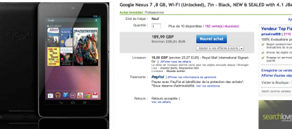 Importation de la nexus 7 via Ebay
