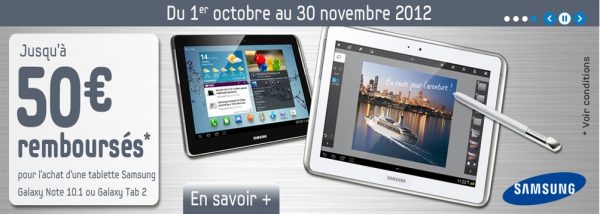 ODR 50€ Samsung Galaxy Note 10.1