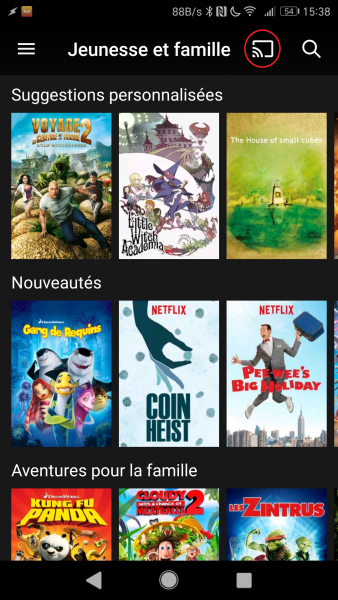 Caster du contenu depuis Netflix.