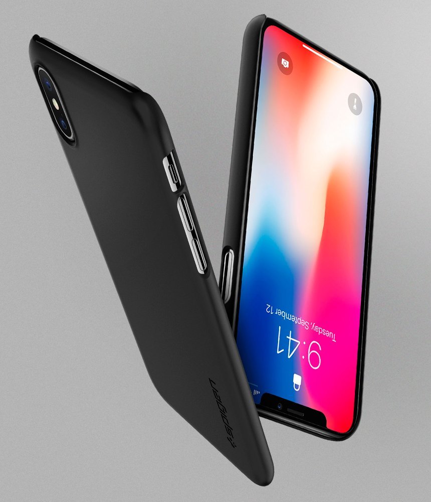 Coque IPhone X Avec Support Intégré - Couleur Noire, Protège Et Incline Ton Téléphone