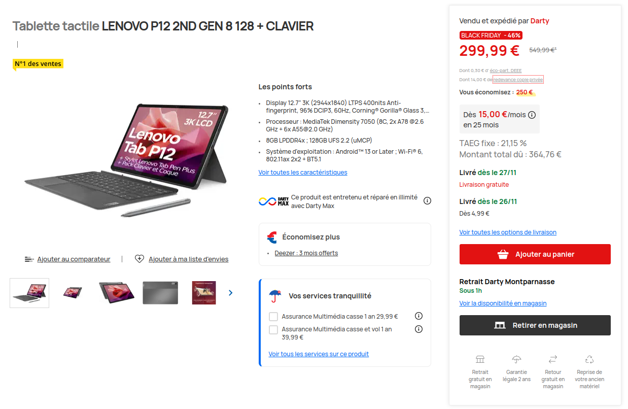 Promo Lenovo à l'occasion du Black Friday