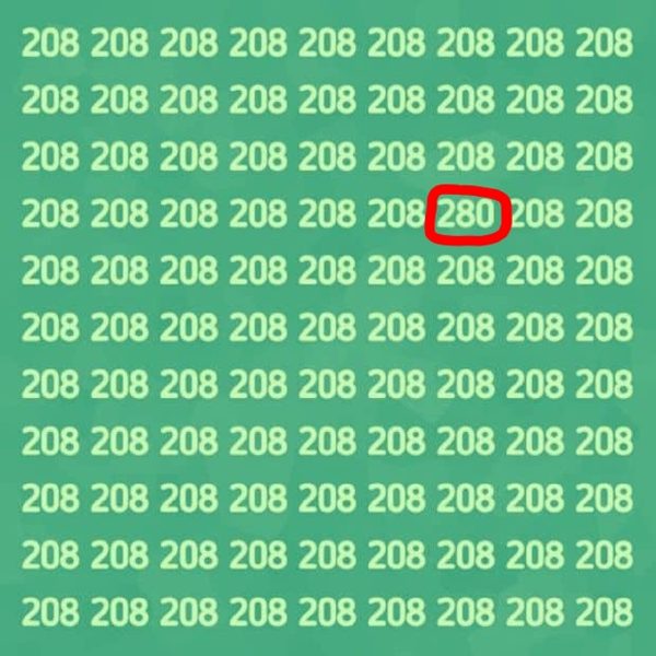 le chiffre 280 caché