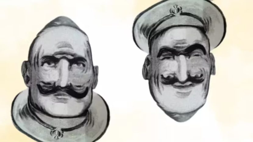 Visage terrifiant pivoté à 180°