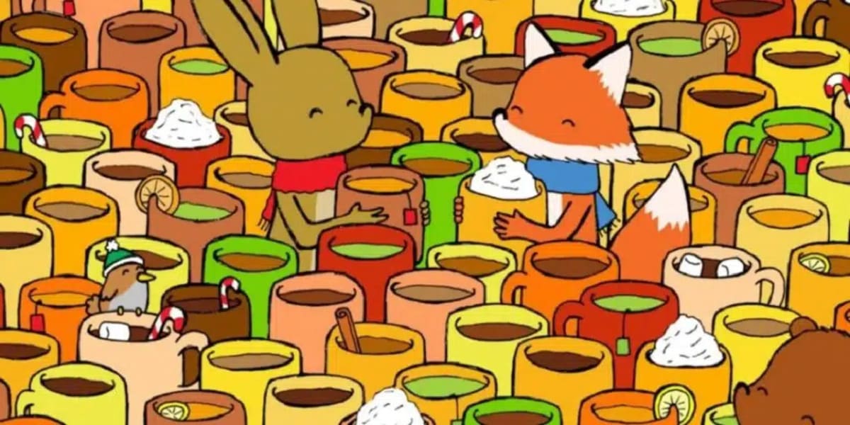 Une tasse est cachée ici : si vous la repérez, lancez le défi autour de vous Une tasse est cachée ici
