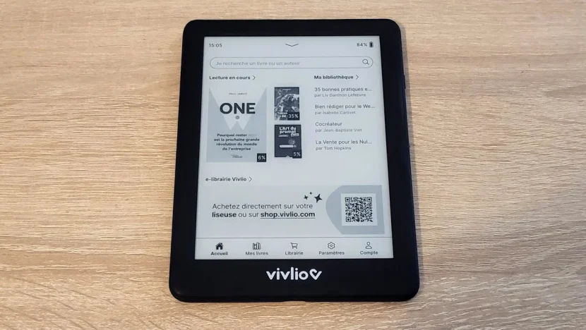 Photo de l'interface de la Vivlio One.